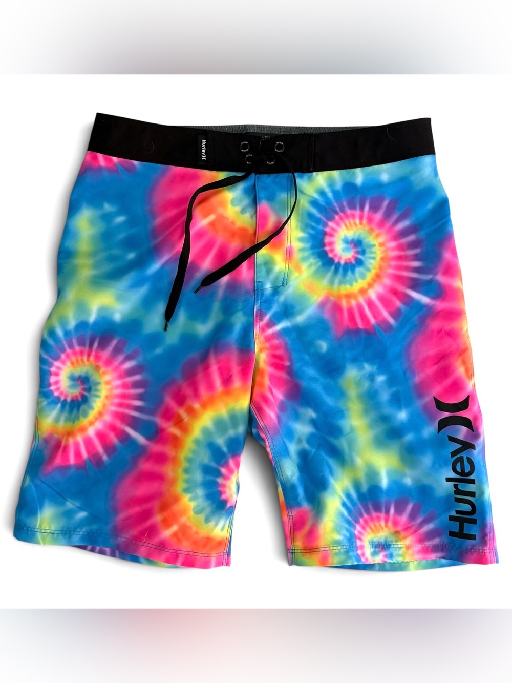Hurley Boys Tie-Dye Board Shorts Size 14 Multicolor 100% Polyester Drawstring